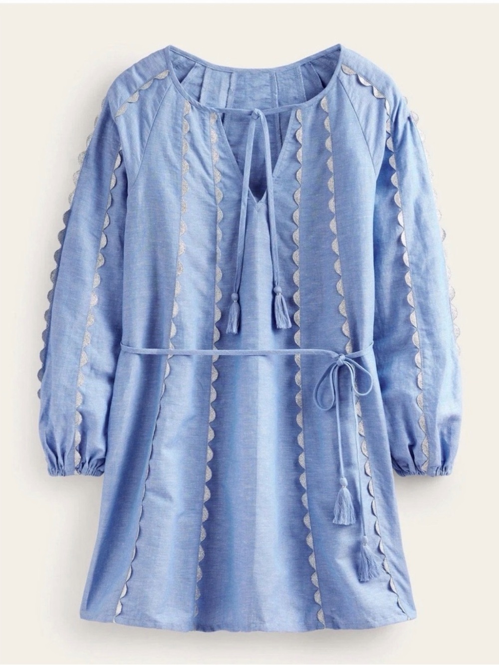 Boden Ric Rac Linen Mini Dress - Picture 2 of 8